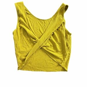ALO Yoga Yellow Green Ribbed Crop Top Small